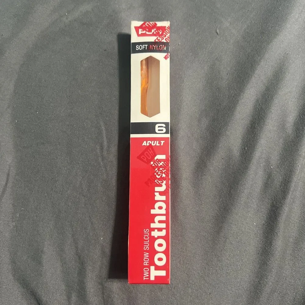 Vintage POH Soft Nylon #6 Two Row Sulcus Toothbrush USA